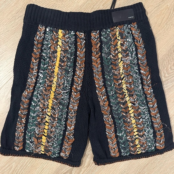 AMIRI BRAIDED BANDANA SHORTS BLACK - Picture 3 of 3